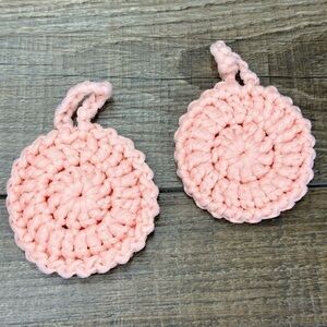 Kitchen Dish Scrubbies Set of 2 Tulle Double Layered Handcrafted Crochet